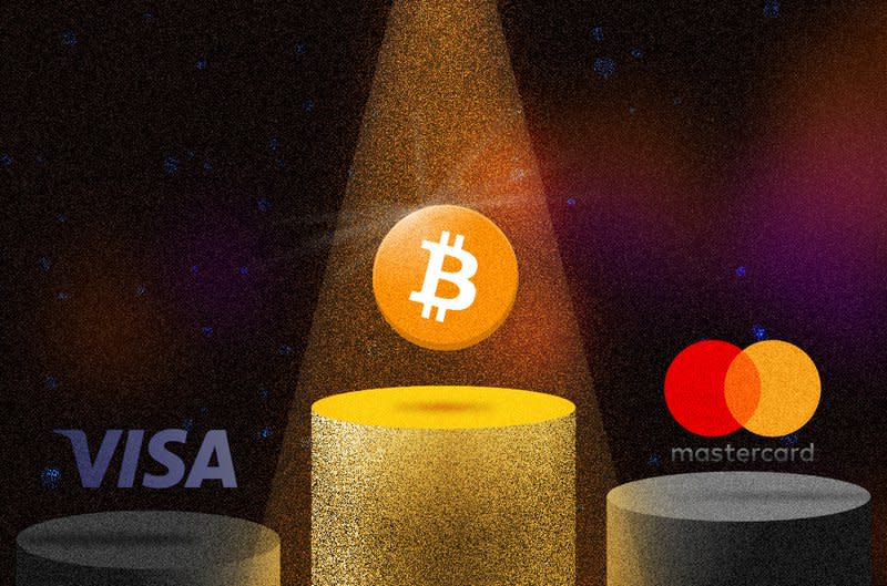 Bitcoin, Visa, MasterCard