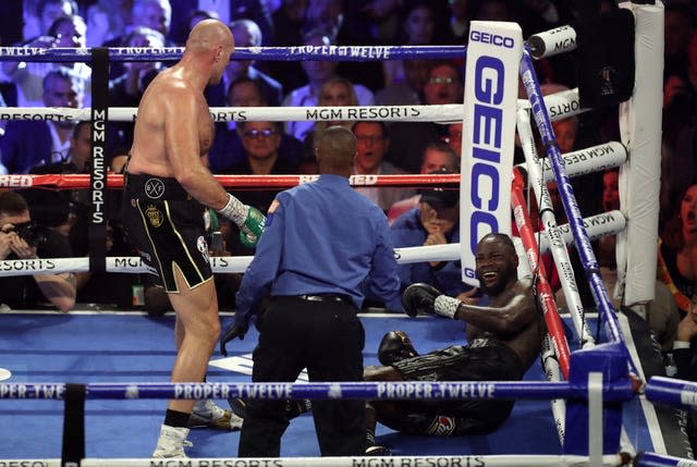 Tyson Fury, left, beat Deontay Wilder in their February 2020 rematch (Bradley Collyer/PA)