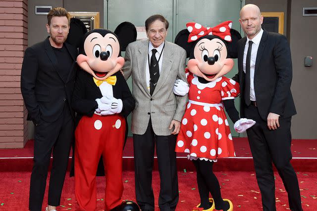 <p>Kevin Winter/Getty</p> Ewan McGregor (left), Richard M. Sherman and Marc Forster at the stage dedication to the Sherman Brothers on July 30, 2018 in Burbank, Calif.