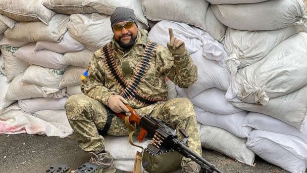 PHOTO: Jalal Noory, an Afghan refugee in Ukraine who serves in the Ukrainian armed forces, seen here near Irpin in Kyiv region in July 2022. (Jalal Noory)