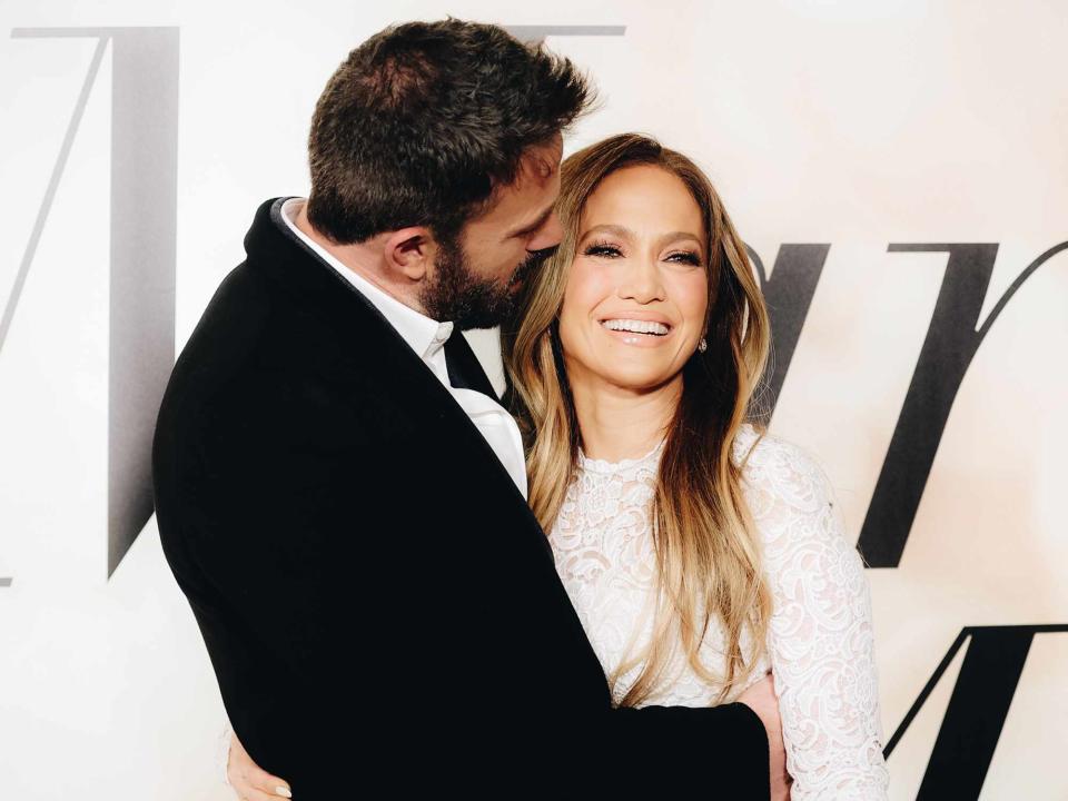 <p>Rich Fury/WireImage</p> Ben Affleck and Jennifer Lopez attend a special screening of "Marry Me" in February 2022 in Los Angeles