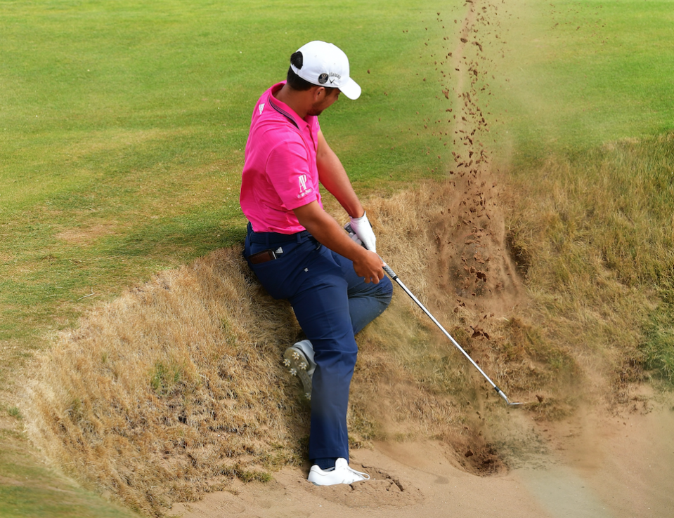 Xander Schauffele in a bit of trouble. (Getty)