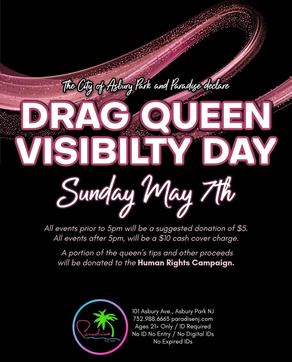 Drag Queen Visibility Day Sunday, May 7