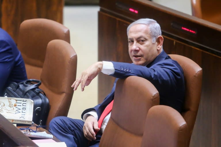 Israeli Prime Minister Benjamin Netanyahu attends a Knesset session ahead of the vote on the National Law on July 18, 2018