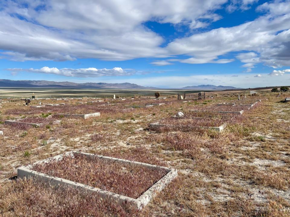 The cemetery was dry and arid.