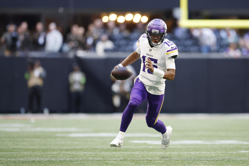 Joshua Dobbs #15 of the Minnesota Vikings. (Photo by Alex Slitz/Getty Images)