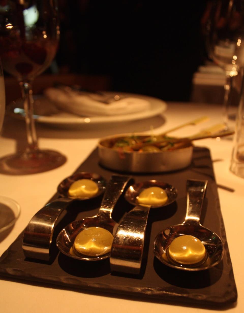 Olives, served two ways: traditional and modern.