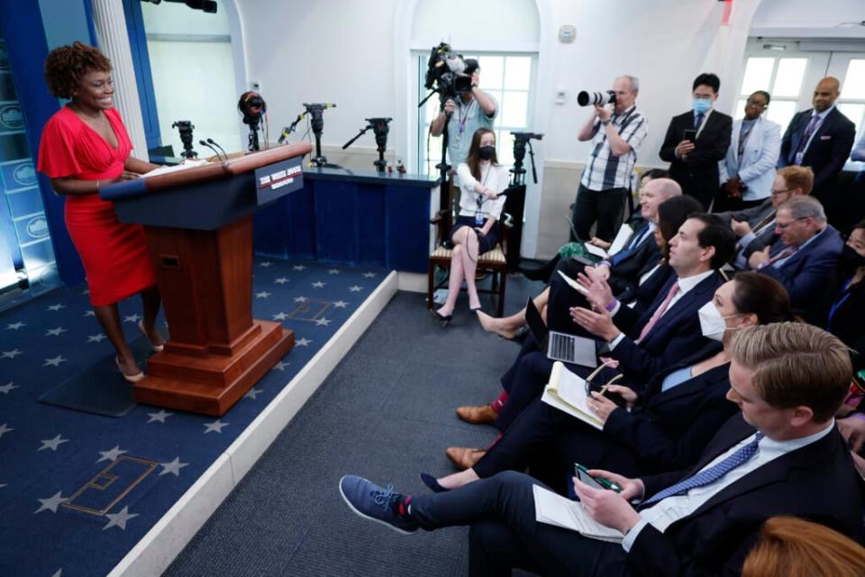 New Press Secretary Karine Jean-Pierre Holds First White House Media Briefing