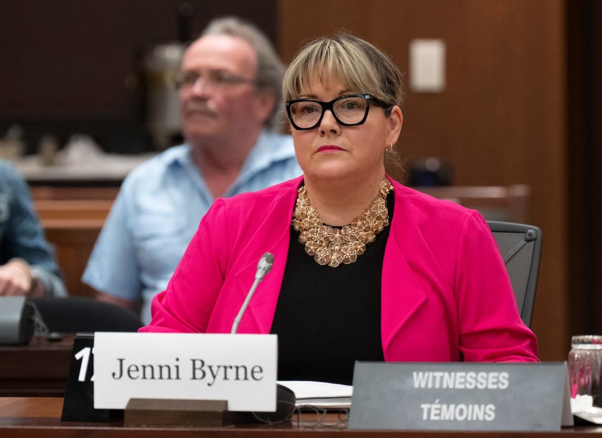 Jenni Byrne waits to appear as a witness before the procedures and House affairs committee on Thursday, May 11, 2023 in Ottawa. (Adrian Wyld/The Canadian Press - image credit)