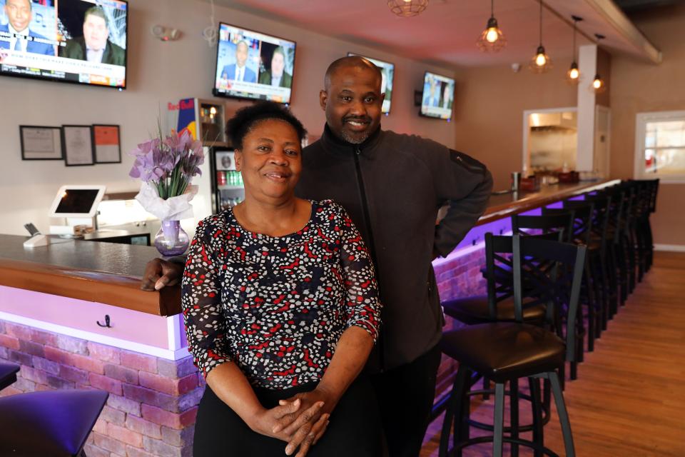 Chef Rosemarie "TiTi" Durandisse and her son Stephenson Durandisse, owners of TiTi's Island Cuisine, a Haitian restaurant in Nyack March 24, 2022.