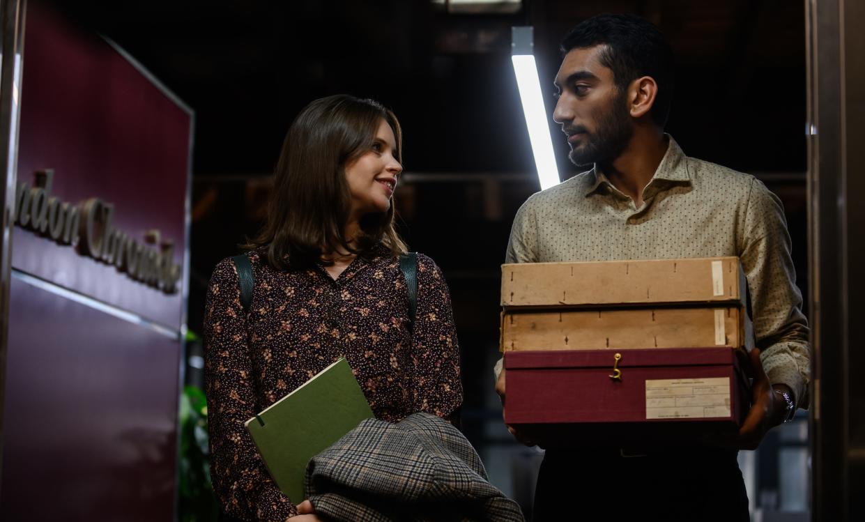 Felicity Jones as Ellie Haworth and Nabhaan Rizwan as Rory McCallan in "The Last Letter from Your Lover"