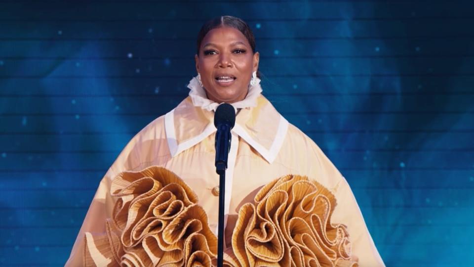 TheGrio Awards Television Icon Queen Latifah delivers a speech at theGrio Awards at the Beverly Hilton on Oct. 22, 2022, in Beverly Hills, California. (Screenshot/theGrio)