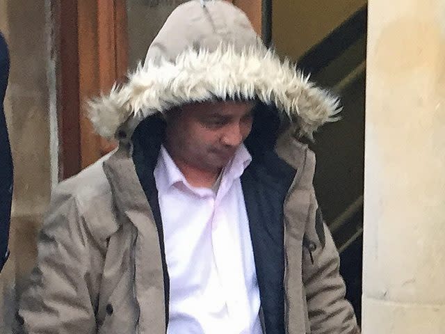 Harun Rashid leaving Blackburn Magistrates' Court  (Eleanor Barlow/PA)