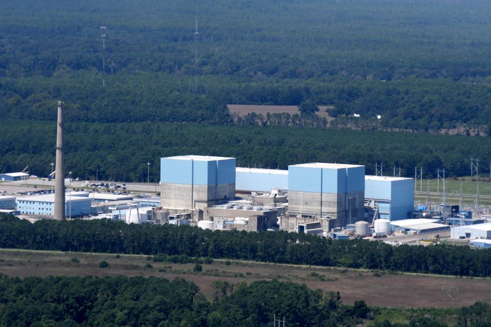 Aerial photos of the Brunswick Nuclear Plant, Southport, NC a year after Hurricane Florence on August 29, 2019.
