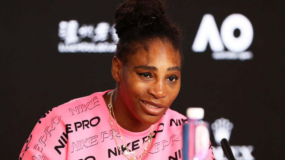 Seen here, Serena Williams was angry with herself after losing in the Australian Open third round.