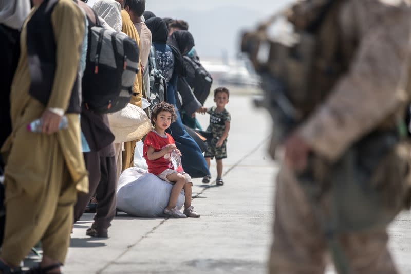 Evacuation at Hamid Karzai International Airport