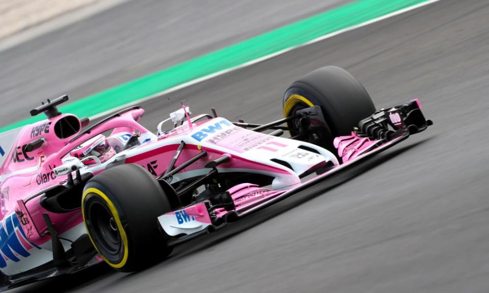 Force India’s Sergio Pérez in testing.