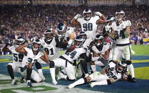 Philadelphia Eagles react after a fumble recovery in the third quarter against the Los Angeles Rams at Los Angeles Memorial Coliseum on December 16, 2018 in Los Angeles - Credit: Sean M. Haffey/Getty Images