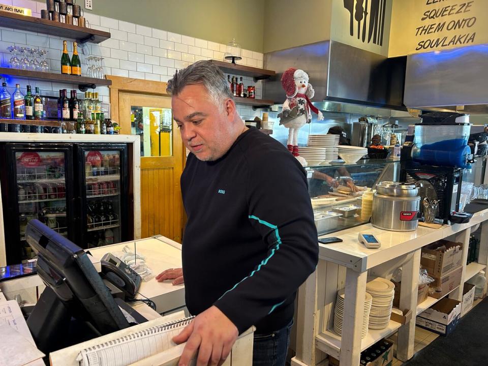 The wait for a new bridge and the uncertainty about construction on the current one mean restaurant owner Themis Sotiropoulos is considering moving to a new location. 