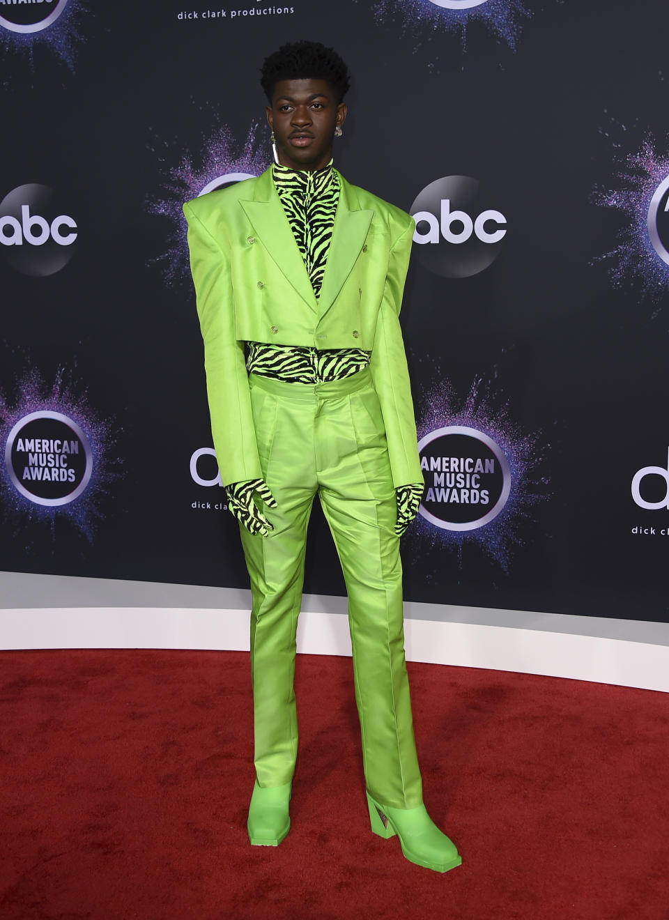 Lil Nas X arrives at the American Music Awards on Sunday, Nov. 24, 2019, at the Microsoft Theater in Los Angeles. (Photo by Jordan Strauss/Invision/AP)