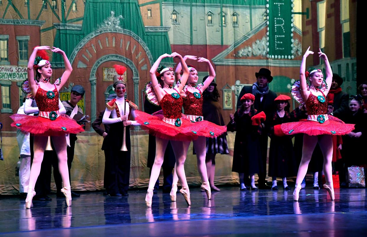 Ballerinas perform during rehearsal for "Once Upon a Christmas Eve" at the Abilene Convention Center in 2022.