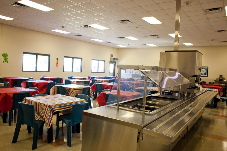 The dining area at the Karnes County Residential Center. (Photo: Drew Anthony Smith via Getty Images)