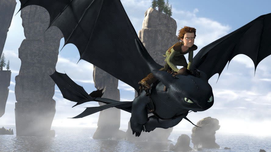 a scene from how to train your dragon, a good housekeeping pick for best kids movies