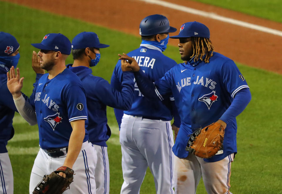 The young Toronto Blue Jays clinched a wild card berth in the MLB playoffs with a win Thursday night. (Photo by Timothy T Ludwig/Getty Images)