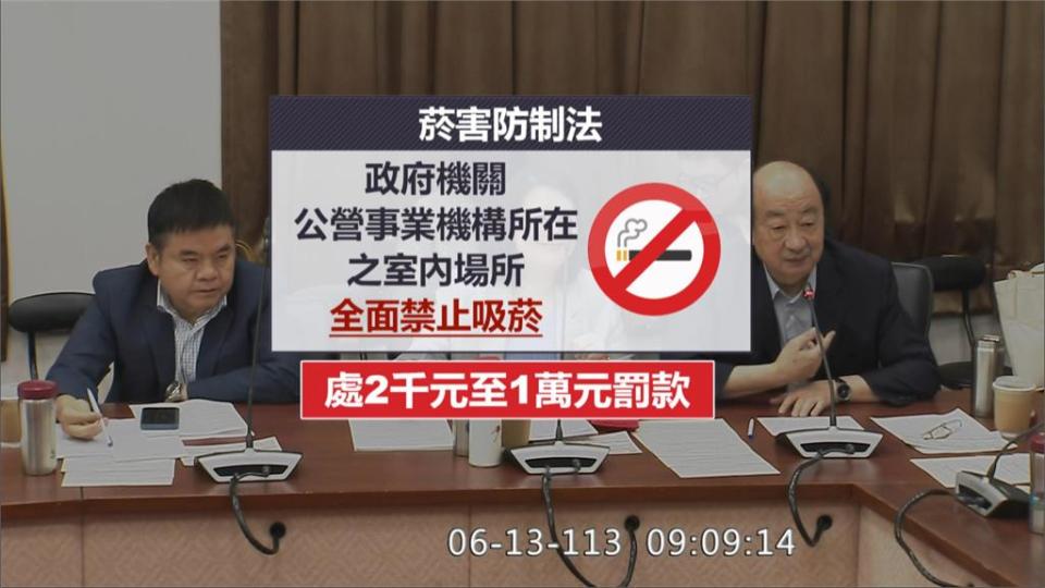 立法院抽菸遭議員具名檢舉　柯建銘認錯：不好示範該罰就罰