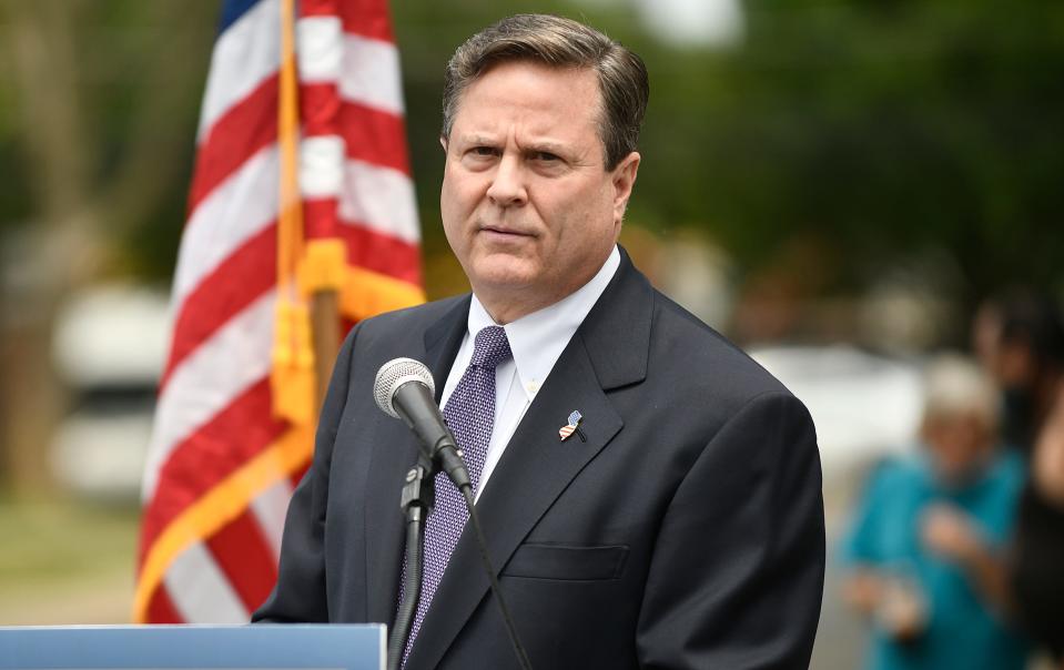 Congressman Donald Norcross speaks during a press conference where U.S. Housing Secretary Marcia Fudge announced a $35 million federal Choice Neighborhoods Implementation Grant to the City of Camden. June 2, 2021.