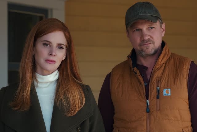 <p>Courtesy of Netflix</p> Sarah Rafferty as Katherine and Marc Blucas as George in episode 5 of 'My Life with the Walter Boys'