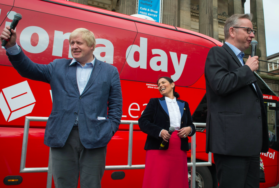 Leading Tories Boris Johnson, Priti Patel and Michael Gove campaigned for Vote Leave (Picture: PA)