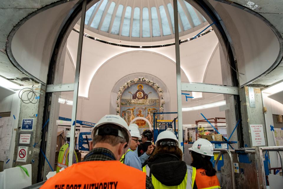 Saint Nicholas Greek Orthodox Church and National Shrine is under construction at the Ground Zero site after many delays and setbacks. Members of the Port Authority take a tour of Saint Nicholas Greek Orthodox Church on Wednesday June 22, 2022. 