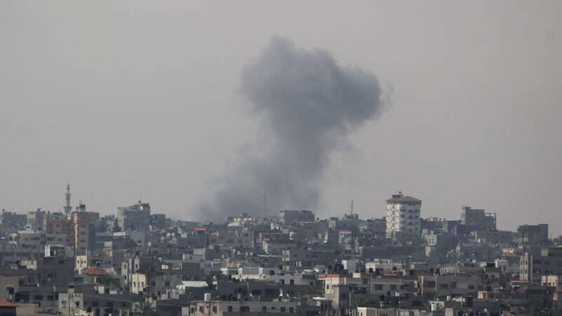 Smoke rises over the city of Rafah in the Gaza Strip after an Israel airstrike.