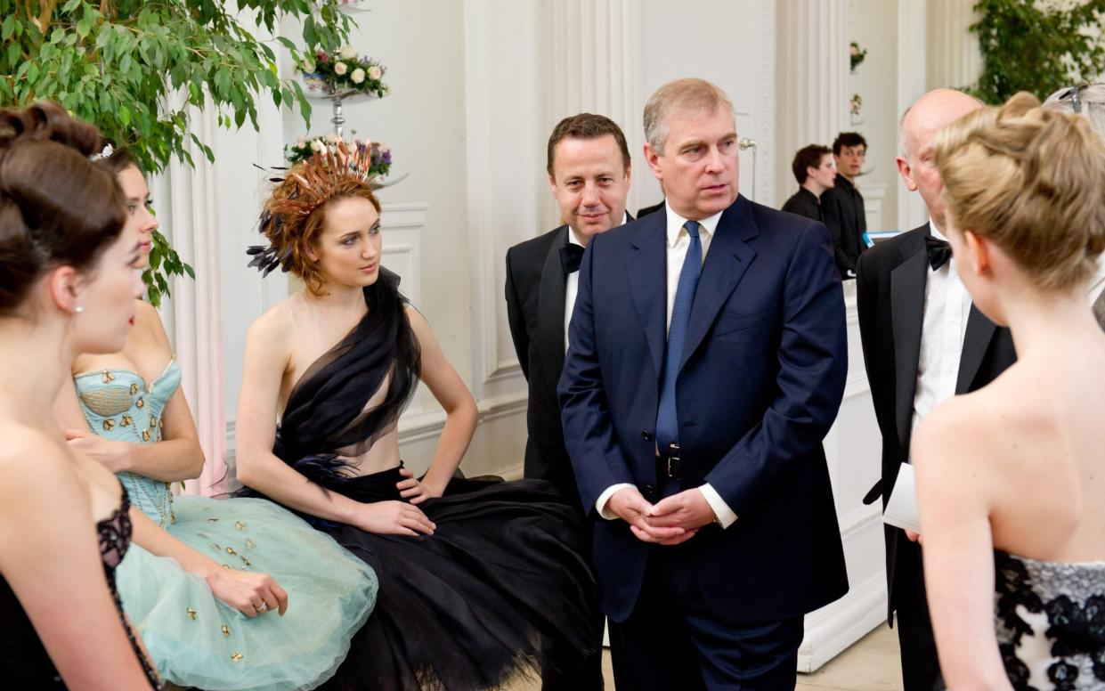 Prince Andrew, Duke of York is introduced to ballerinas by Managing Director Craig Hassall at the English National Ballet's summer party - Ian Gavan/Getty Images Europe 