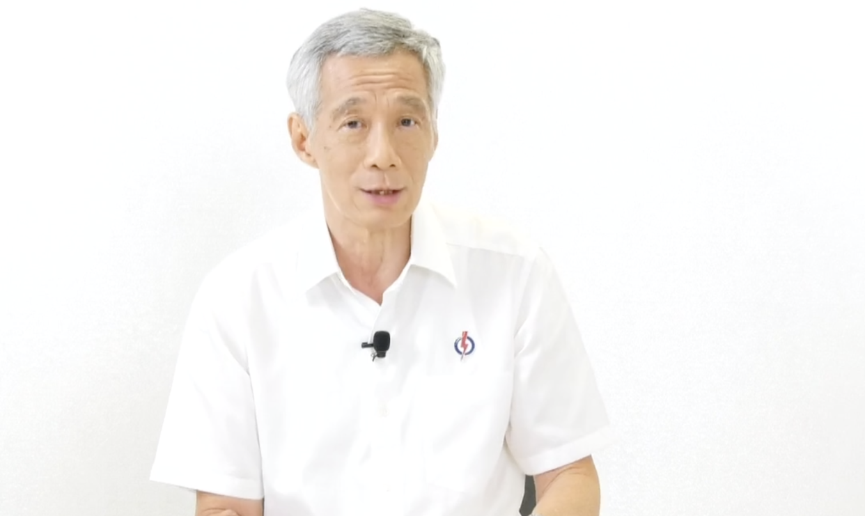 PM Lee during a GE2020 roundup streamed live on People's Action Party's Facebook page on the night of 8 July, 2020. (SCREENCAP: PAP/Facebook)