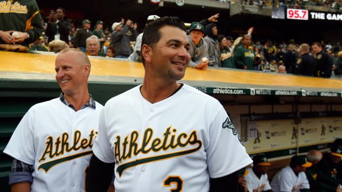 Eric Chavez with Athletics on field after playing career