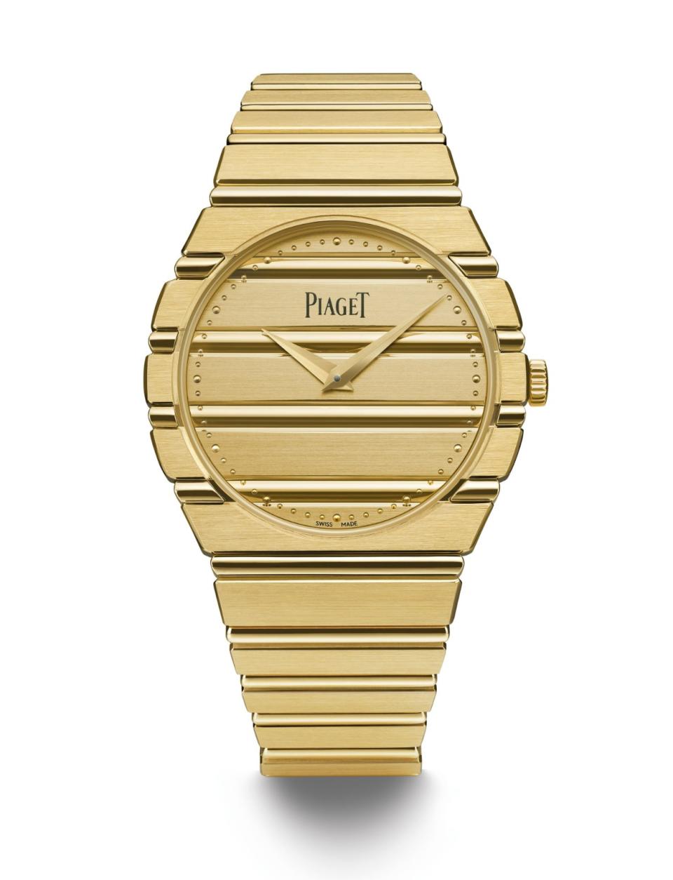 PIAGET Polo 79 系列18K黃金超薄自動上鍊腕錶。PIAGET提供