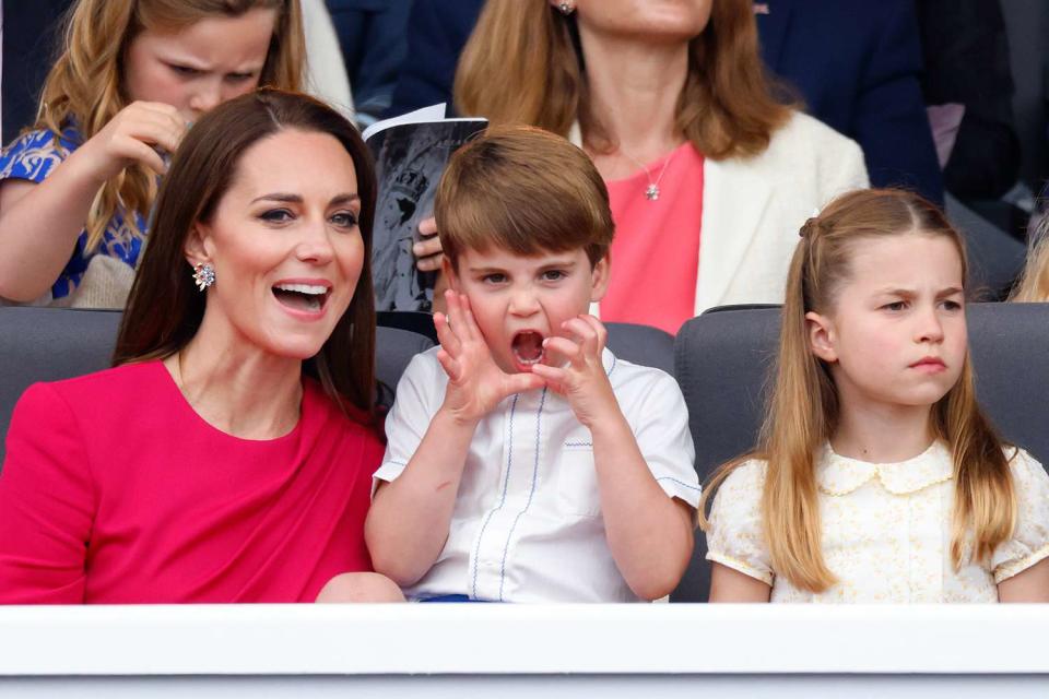 <p>Max Mumby/Indigo/Getty</p> Kate Middleton with Prince Louis and Princess Charlotte