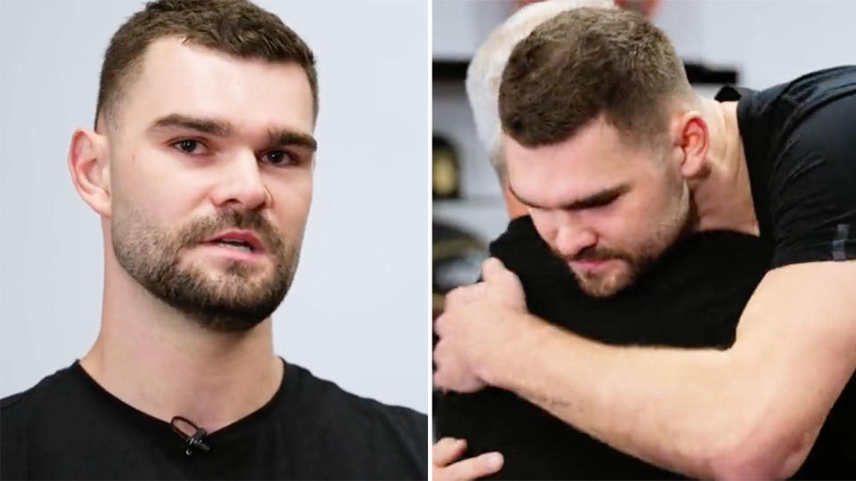 Seen here, NBL star Isaac Humphries openly comes out as gay in a powerful video message. 