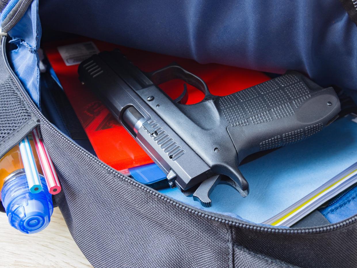 Handgun in backpack