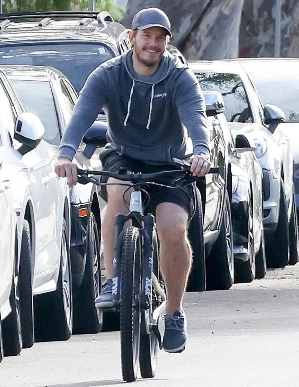 <p>Chris Pratt enjoys a Jan. 21 bike ride around his Los Angeles neighborhood. </p>