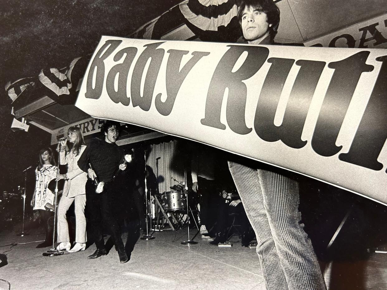 A most unusual wedding: The painted dress, far left, Nico singing, Gerard Malanga dancing with his high-powered flashlights and the Baby Ruth inflatable, Andy Warhol's wedding gift.