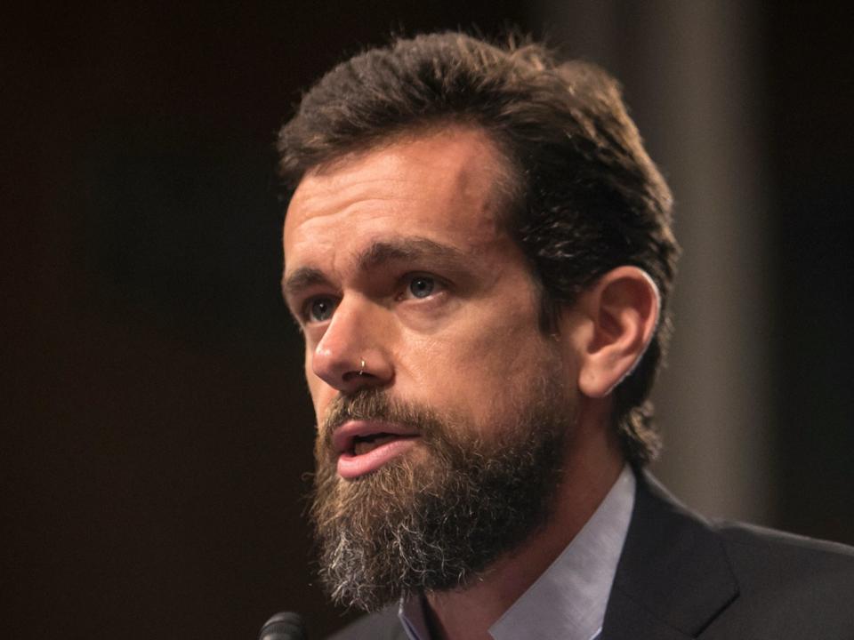 twitter jack dorsey WASHINGTON, DC - SEPTEMBER 05: Twitter chief executive officer Jack Dorsey testifies during a House Committee on Energy and Commerce hearing about Twitter's transparency and accountability, on Capitol Hill, on September 5, 2018 in Washington, DC. Earlier in the day, Dorsey faced questions from the Senate Intelligence Committee about how foreign operatives use their platforms in attempts to influence and manipulate public opinion. (Photo by The Asahi Shimbun via Getty Images)