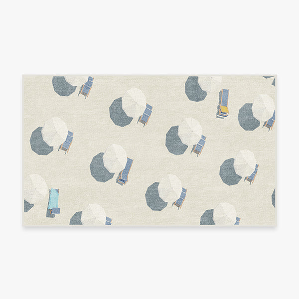 Ruggable x Gray Malin 3x5' Sunshade Ivory & Dusk Blue Premium Rug