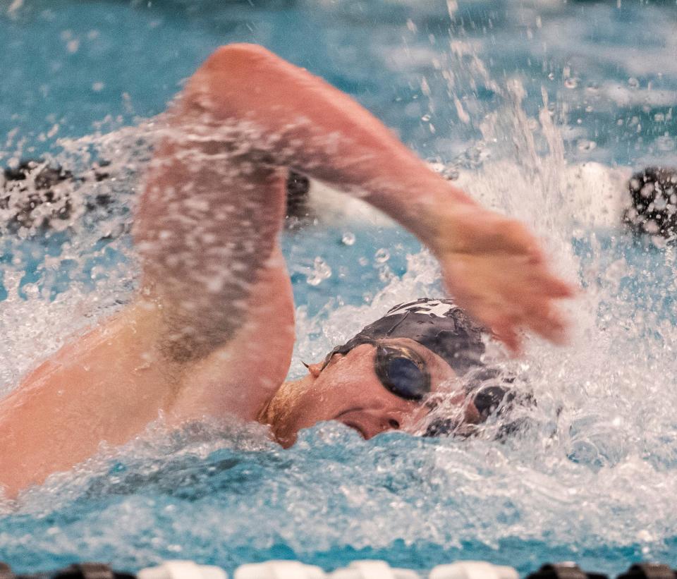 CBA Luke Condon won in the Boys 100 Yard Freehstyle. 2022 Shore Conference Boys Swimming Championship at Neptune, NJ on January 31, 2022. 