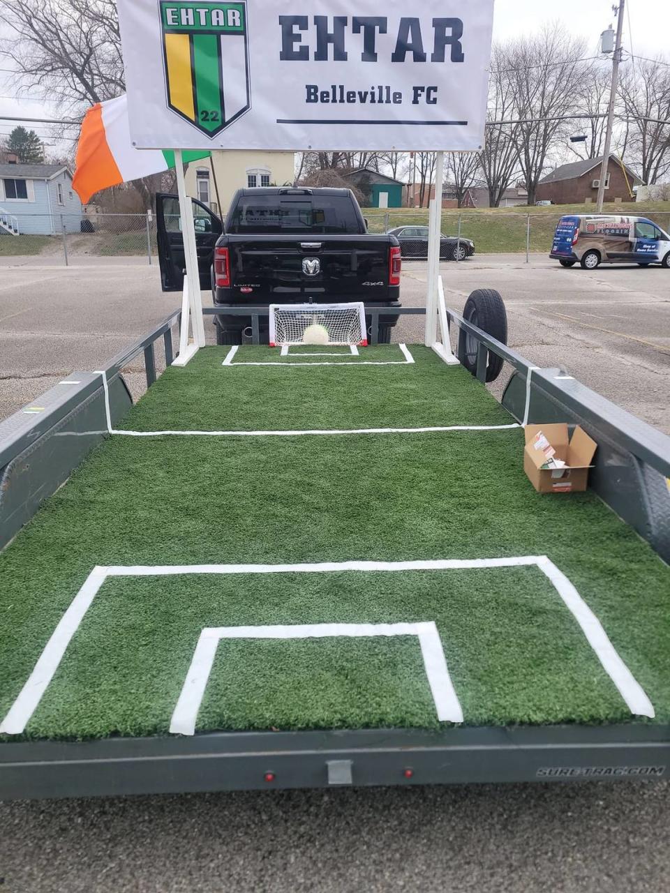 Ehtar Belleville F.C. had a float in the recent St. Patrick’s Day parade in downtown Belleville. The club will begin its inaugural season in May.