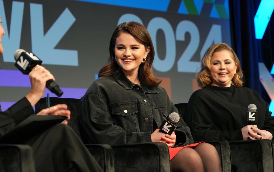 Gomez and Teefey speaking at SXSW on behalf of Wondermind.