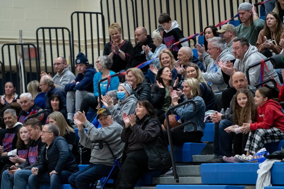 Neshaminy fans cheer from the stands during a girls basketball game against Council Rock North, on Friday, February 2, 2024, at Neshaminy High School in Middletown.