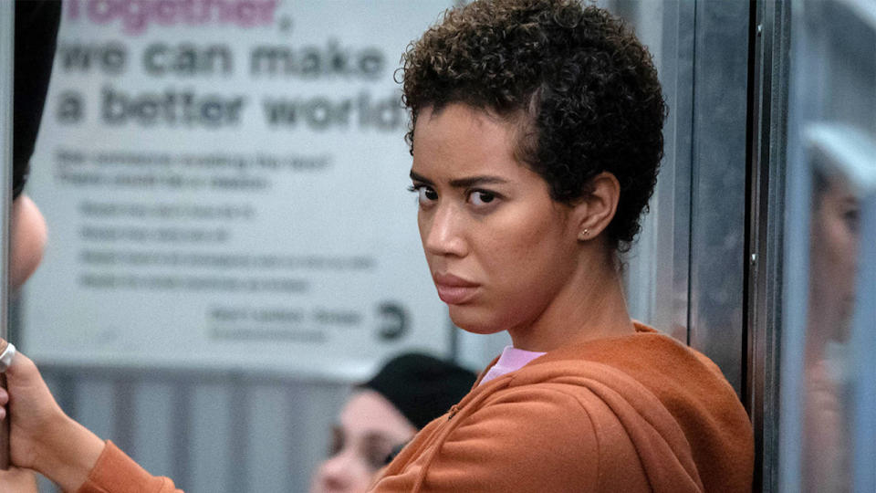 Jasmin Savoy Brown in Scream VI on the subway